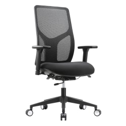 WorkPro® 4000 Series Multifunction Ergonomic Mesh/Fabric High-Back Executive Chair, Black/Black, BIFMA Compliant