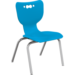 MooreCo Hierarchy Armless Chair, 14" Seat Height, Blue