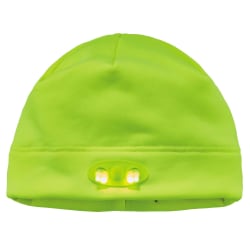 Ergodyne N-Ferno 6804 LED Light Fleece Skull Cap Beanie Hat, Lime