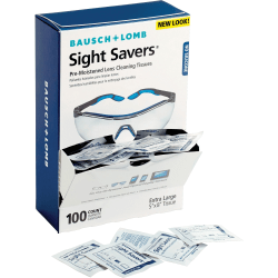 Bausch & Lomb Sight Savers Lens Cleaning Tissues - For Reading Glasses, Eyeglasses, Monitor, Camera Lens - Anti-fog, Anti-static, Pre-moistened, Silicone-free, Individually Wrapped - 100 / Box - 1000 / Carton - Multi