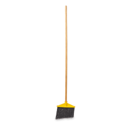 Rubbermaid Commercial Products 10.5" Angle Broom, Vinyl-Coated Metal Handle, Flagged Polypropylene Fill, Yellow