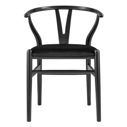 Eurostyle Evelina Velvet Side Accent Chairs, Black, Set Of 2 Chairs
