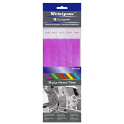 Sicurix™ Standard Dupont Tyvek Security Wristbands, 10" x 13/16", Purple, Pack Of 100