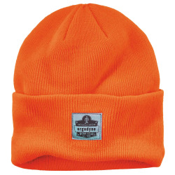 Ergodyne N-Ferno 6806 Acrylic Cuffed Rib Knit Beanie Hat, Orange