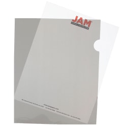 JAM Paper® Plastic Sleeves, 9" x 11 1/2", 1" Capacity, Smoke Gray, Pack Of 12