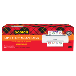 Scotch™ Rapid Thernal Laminator, 1 Thermal Laminator, 50 Laminating Pouches, 8.9 IN x 11.4 IN