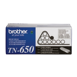 Brother® TN-650 Black High Yield Toner Cartridge, TN-650BK