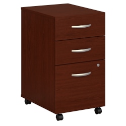 Bush Business Furniture Components 21"D Vertical 3-Drawer Mobile File Cabinet, Mahogany, Delivery