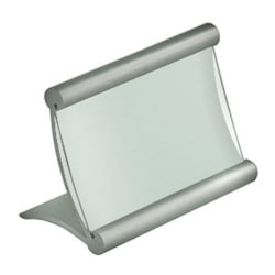 Azar Displays Metal Horizontal Curved Metal Frame, 2-1/4"H x 3-1/2"W x 3"D, Silver