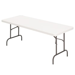 Realspace® Molded Plastic Top Folding Table, 29"H x 96"W x 30"D, Gray Granite
