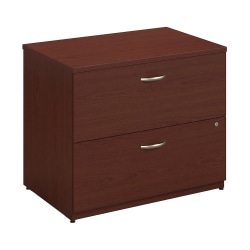 Bush Business Furniture Components 24"D Lateral 2-Drawer File Cabinet, Mahogany/Mahogany, Delivery