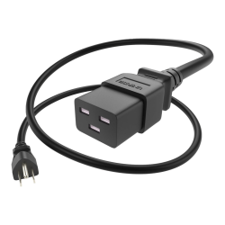 UNC Group - Power cable - NEMA 5-15P to IEC 60320 C19 - 250 V - 15 A - 3 ft - black