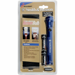 SKILCRAFT® Smith & Wesson Aluminum Flashlight - LED - 2 x AA - Battery - Aluminum, Anodized Aluminum - Water Proof, Shatter Proof - Blue - 1 Each