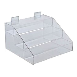 Azar Displays 3-Tier 3-Compartment Counter Display, 7"H x 12"W x 11-3/4"D, Clear
