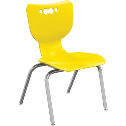 MooreCo Hierarchy Armless Chair, 14" Seat Height, Yellow