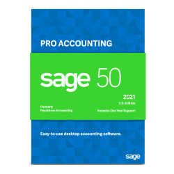 SAGE 50 Pro Accounting 2021, U.S. Edition, For Windows®, CD/Product Key/Download