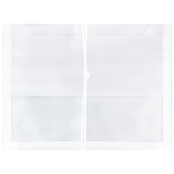 JAM Paper® Plastic Booklet Expansion Envelopes, Letter-Size, 9 3/4" x 13", Snap Closure, Clear