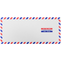 JAM Paper® Booklet Envelopes, #10, Gummed Seal, Airmail, Pack Of 25