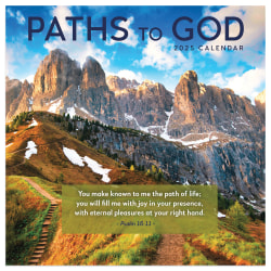 2025 TF Publishing Monthly Mini Wall Calendar, 7" x 7", Paths To God, January 2025 To December 2025