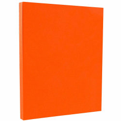 JAM Paper® Card Stock, Mandarin Orange, Letter (8.5" x 11"), 65 Lb, Pack Of 50
