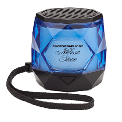 Custom Mini Colorful Diamond Wireless Speaker, Translucent Blue