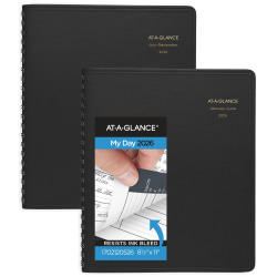 AT-A-GLANCE® 2026 Eight Person Daily Appointment Book, Two-Volume Set, Black, Large, 8 1/2" x 11"