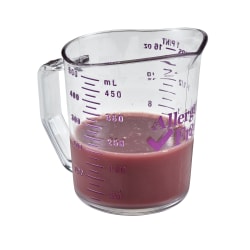 Cambro Camwear Measuring Cups, 16 Oz, Allergen-Free Purple, Pack Of 12 Cups