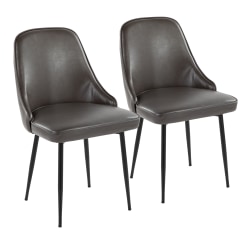 LumiSource Marcel Dining Chairs, Gray/Black, Set Of 2 Chairs