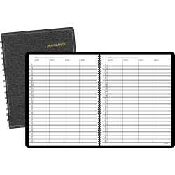 AT-A-GLANCE® 4-Person Group Undated Daily Appointment Book, 8 1/2" x 11", 30% Recycled, Black (8031005)