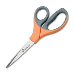 SKILCRAFT® Stainless Steel Shears, 8 3/10", Straight, Black/Orange