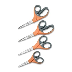 SKILCRAFT® Sewing Scissors, 6 3/5", Blunt, Black/Orange