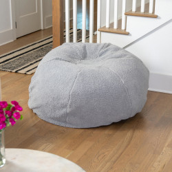 Flash Furniture Oversized Bean Bag Chair For Kids And Adults, Gray Sherpa