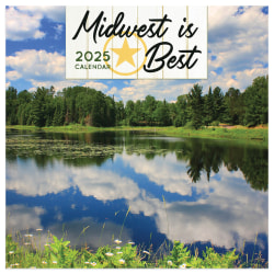 2025 TF Publishing Monthly Mini Wall Calendar, 7" x 7", Midwest Is Best, January 2025 To December 2025