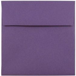 JAM Paper® Color Square Invitation Envelopes, 5 1/2" x 5 1/2", Gummed Seal, Dark Purple, Pack Of 25