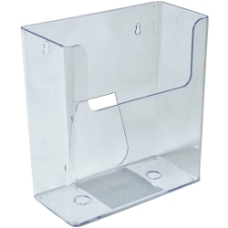 Azar Displays Desktop/Wall-Mount File Holders, 9-1/2"H x 8-7/8"W x 4-1/4"D, Clear, Pack Of 4 Holders