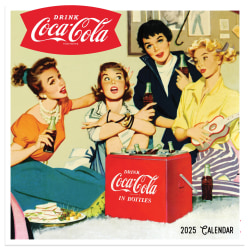 2025 TF Publishing Monthly Mini Wall Calendar, 7" x 7", Coca-Cola, January 2025 To December 2025