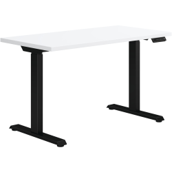 HON® Coze Worksurface With Coordinate Height-Adjustable Base, 48"W, Designer White/Black