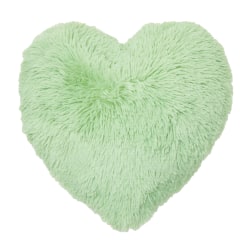 Dormify Sophia Faux Fur Heart Pillow, Sage Green