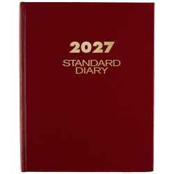 AT-A-GLANCE® Standard Diary® 2027 Daily Diary, Red, Medium, 7 1/2" x 9 1/2"
