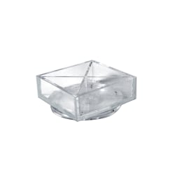 Azar Displays 4-Compartment Square Tray Revolving Desk Organizers, 2-1/2"H x 6"W x 6"D, Clear, Pack Of 2 Organizers
