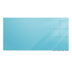 Ghent Aria Magnetic Low-Profile 1/4" Glass Unframed Dry-Erase Whiteboard Set, 48" x 72", Blue