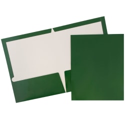 JAM Paper® Glossy 2-Pocket Presentation Folders, Green, Pack of 6
