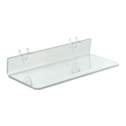 Azar Displays Acrylic Shelves For Pegboard/Slatwall Systems, 13-1/2" x 4", Clear, Pack Of 4 Shelves