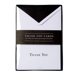 Sincerely A Collection by C.R. Gibson® Professional Thank You Notes, 3 3/4" x 5 5/16", Black, Pack Of 20
