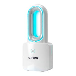 airbro™ 2,000-mAh 3-Speed Portable Bladeless Desktop Fan with with Atmospheric LED Lights, White, FBL-13R