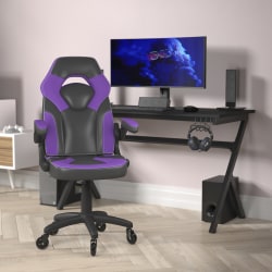 Flash Furniture X10 Racing Ergonomic Faux Leather Computer Gaming Chair, Purple