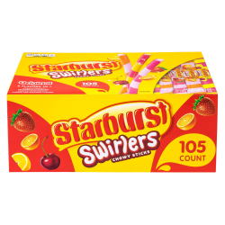 Starburst Swirlers Chewy Candy Sticks, Original, Pack Of 105 Sticks