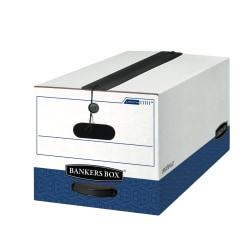 Bankers Box® Liberty® Plus Heavy-Duty Storage Boxes , Letter Size, 24" x 12" x 10", White/Blue, Case Of 12 - 1111104