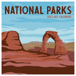 2025 TF Publishing Monthly Mini Wall Calendar, 7" x 7", National Parks - Art, January 2025 To December 2025