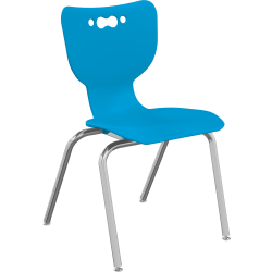 MooreCo Hierarchy Armless Chair, 18" Seat Height, Blue